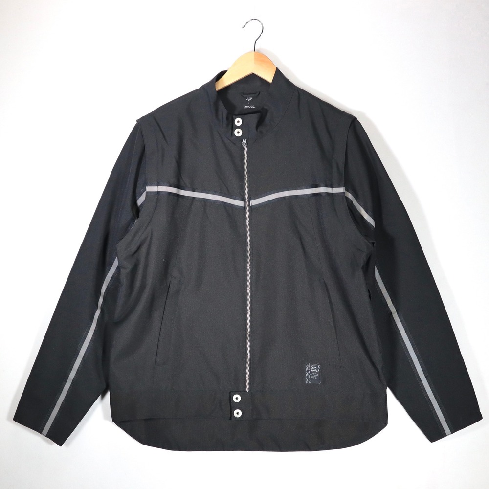 Fox Racing Convertible Cycling Jacket Men L Black Zip Off Sleeve Vest Reflective